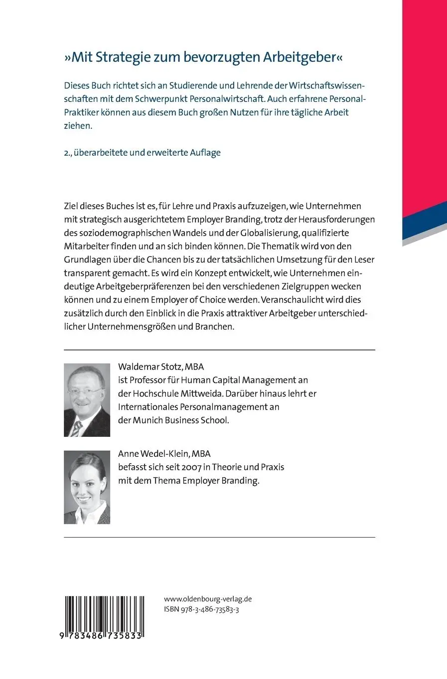 Rückseite: 9783486735833 | Employer Branding | Mit Strategie zum bevorzugten Arbeitgeber | Buch