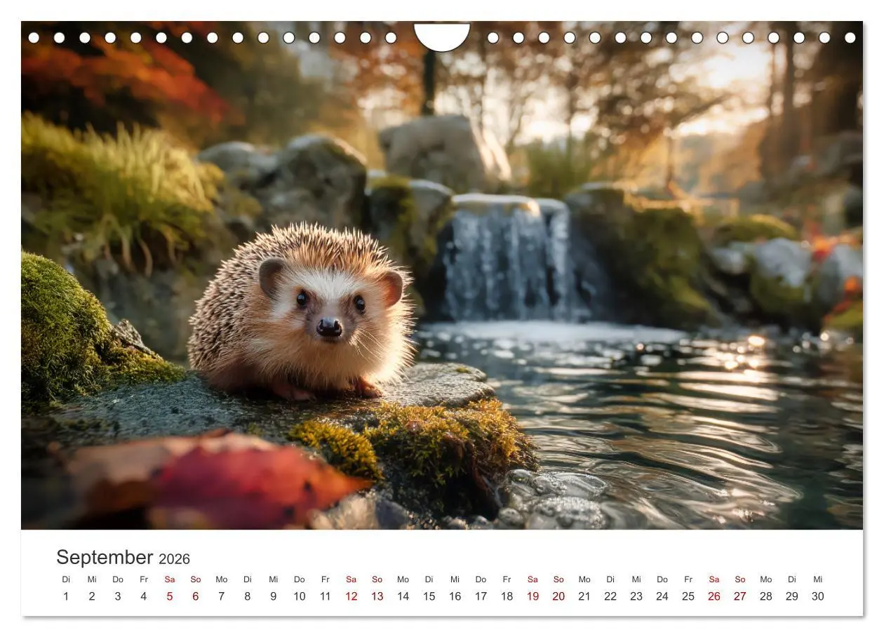 Bild: 9783516595833 | Rund, stachlig, munter - Ein Jahr mit Igeln (Wandkalender 2026 DIN...