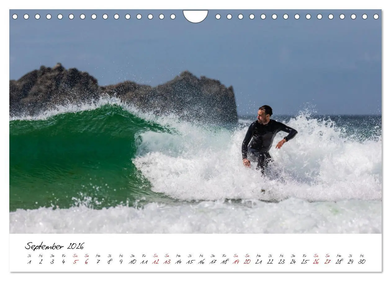 Bild: 9783457565933 | Surfen in der Bretagne (Wandkalender 2026 DIN A4 quer), CALVENDO...