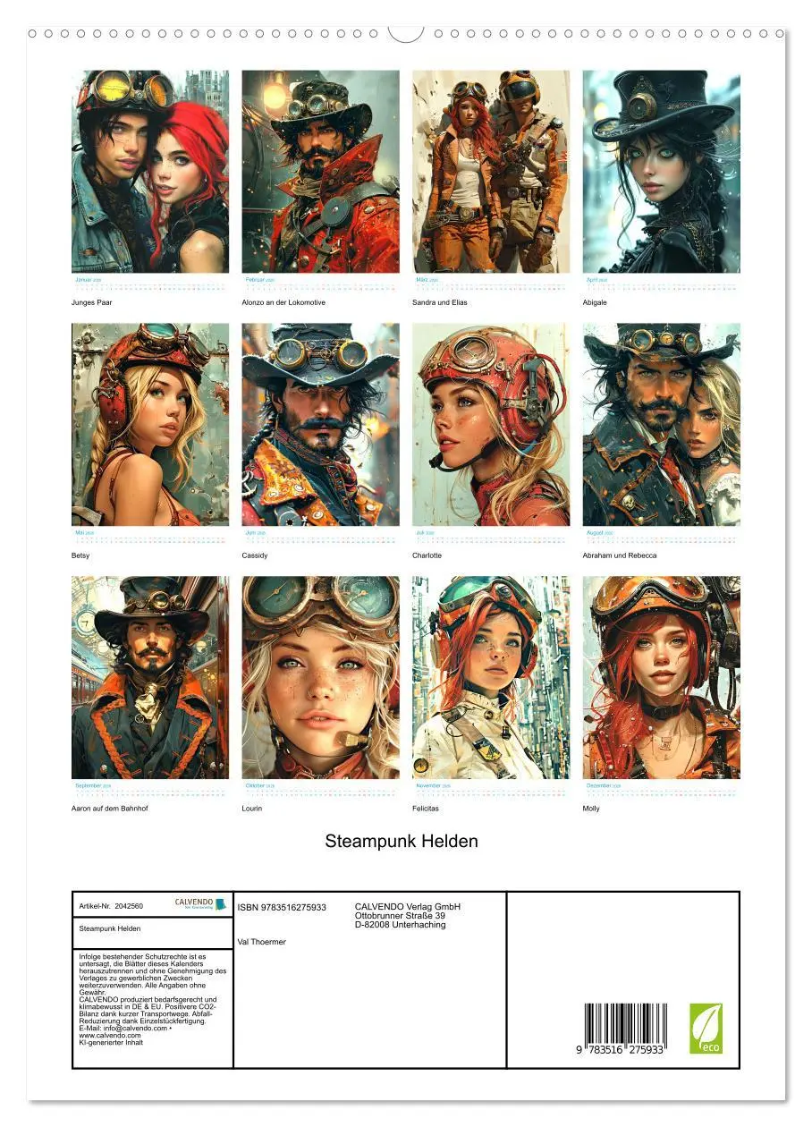 Bild: 9783516275933 | Steampunk Helden (hochwertiger Premium Wandkalender 2026 DIN A2...