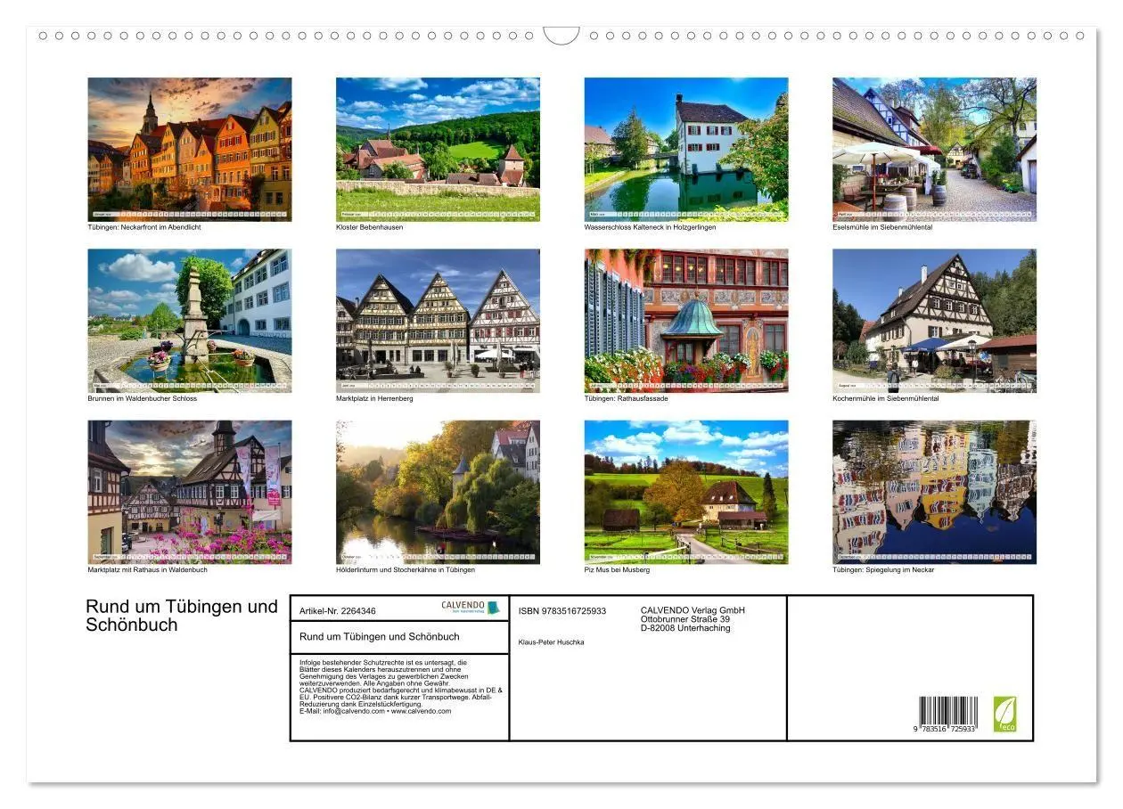 Bild: 9783516725933 | Rund um Tübingen und Schönbuch (Wandkalender 2026 DIN A2 quer),...