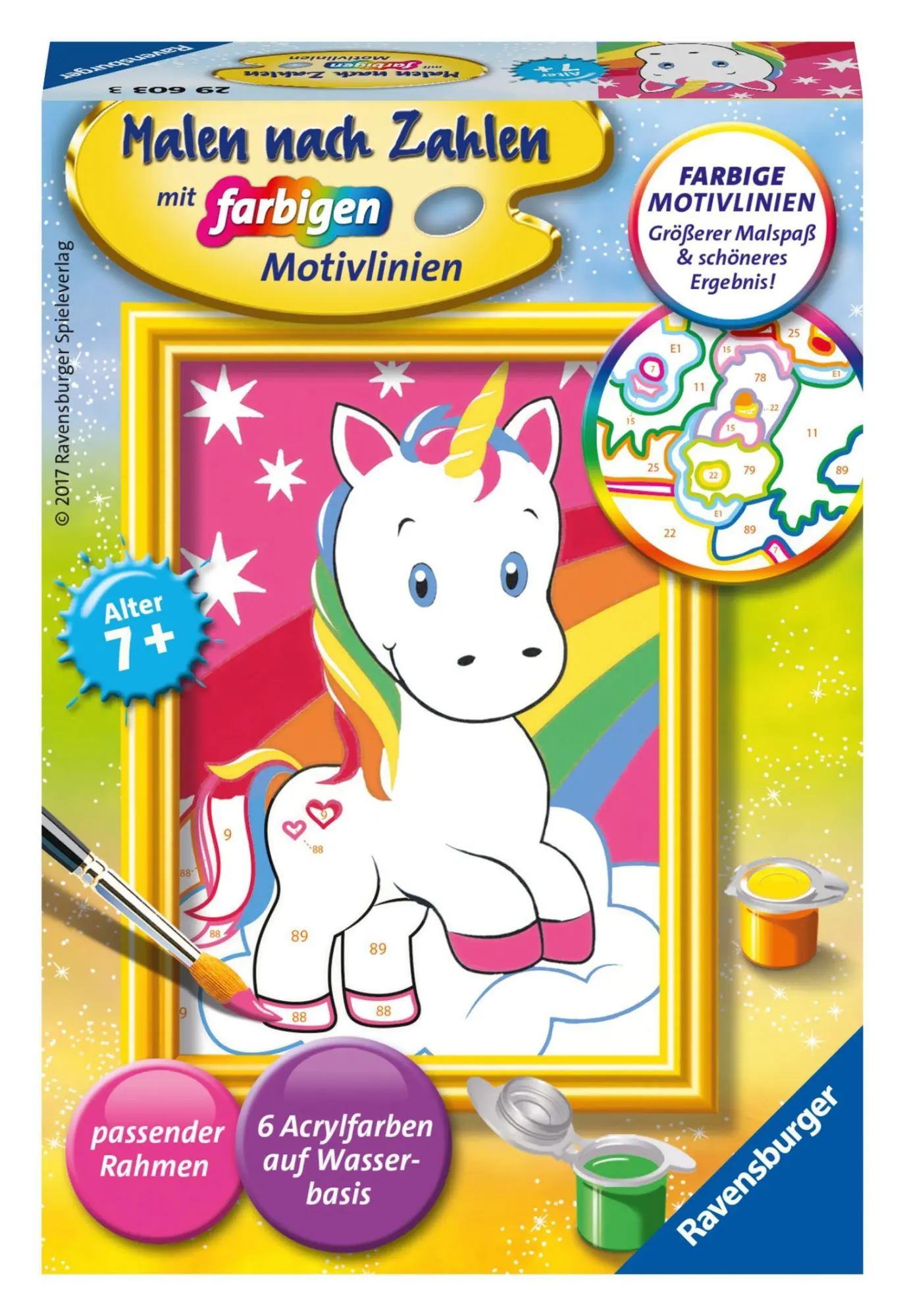 Cover: 4005556296033 | Süßes Einhorn. Malen nach Zahlen | Spiel | CreArt Malen nach Zahlen
