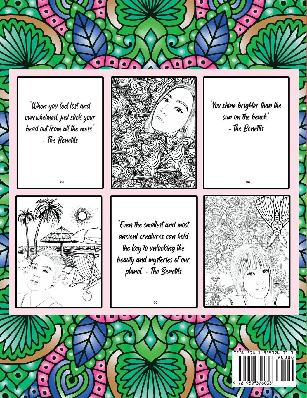 Rückseite: 9781959376033 | Inspiring Women Coloring Book | Asian Faces and Motivational Quotes