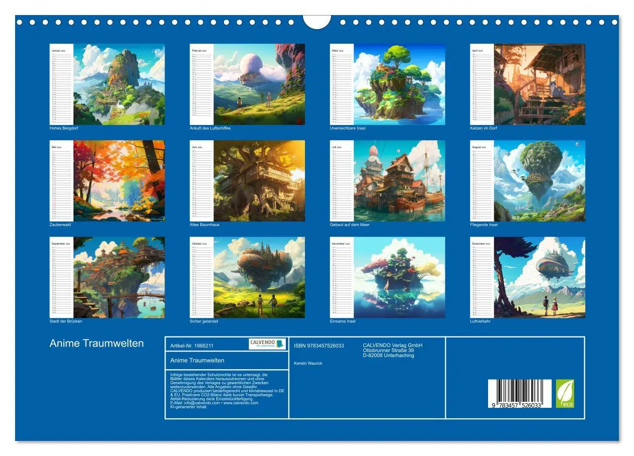 Bild: 9783457526033 | Anime Traumwelten (Wandkalender 2026 DIN A3 quer), CALVENDO...