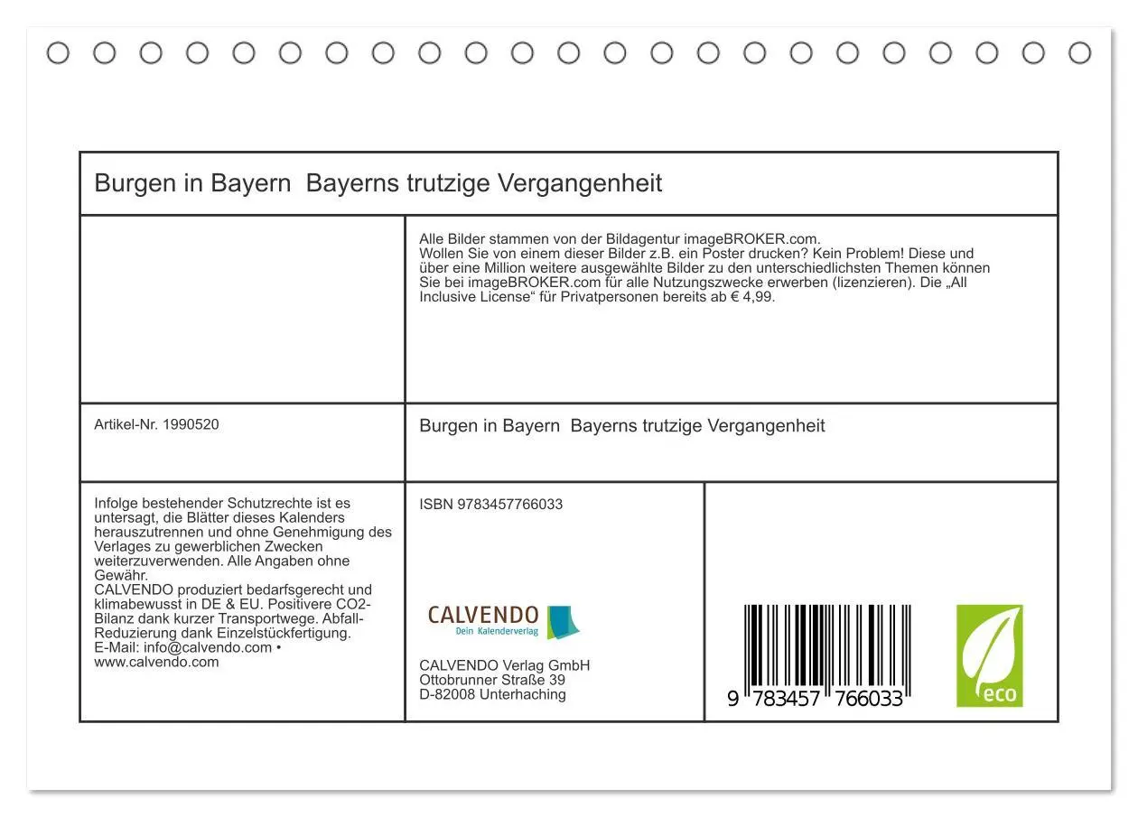 Bild: 9783457766033 | Burgen in Bayern Bayerns trutzige Vergangenheit (Tischkalender 2026...