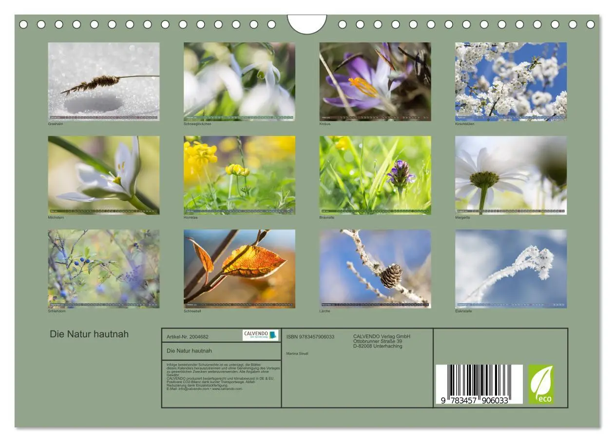 Bild: 9783457906033 | Die Natur hautnah (Wandkalender 2026 DIN A4 quer), CALVENDO...