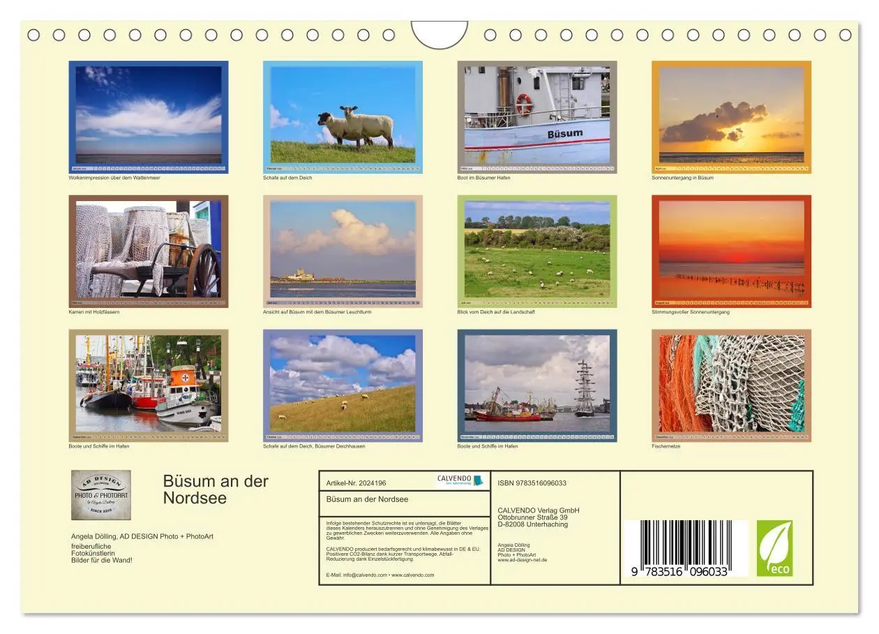 Bild: 9783516096033 | Büsum an der Nordsee (Wandkalender 2026 DIN A4 quer), CALVENDO...