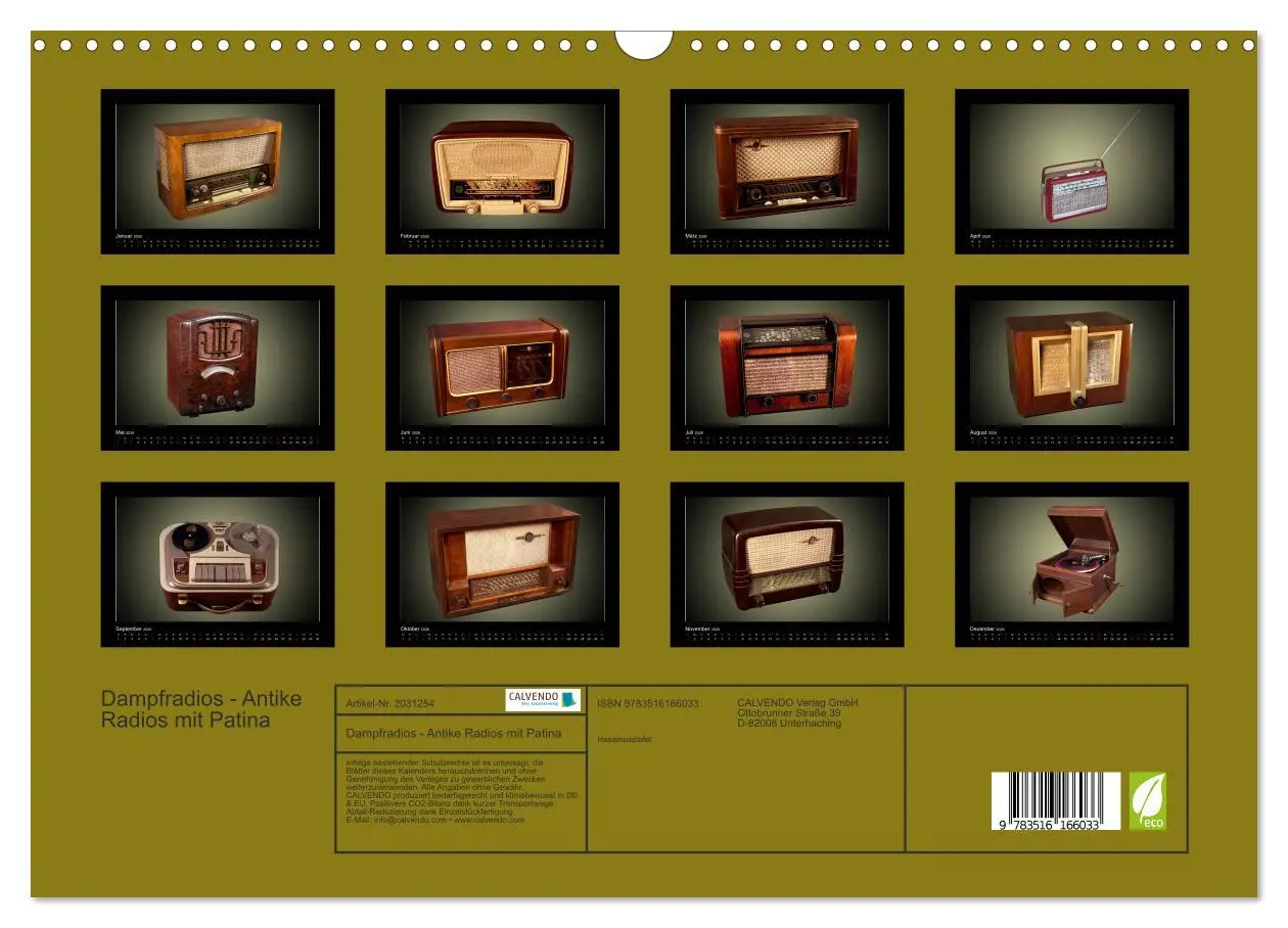 Bild: 9783516166033 | Dampfradios - Antike Radios mit Patina (Wandkalender 2026 DIN A3...