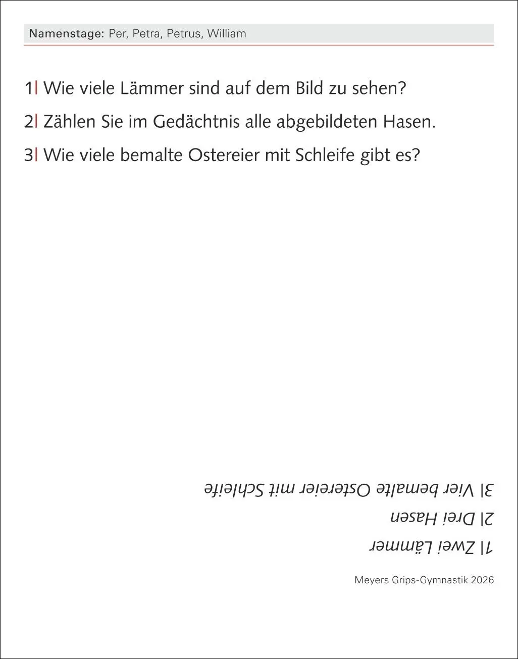 Bild: 9783840036033 | Meyers Grips-Gymnastik Tagesabreißkalender 2026 - Das tägliche...