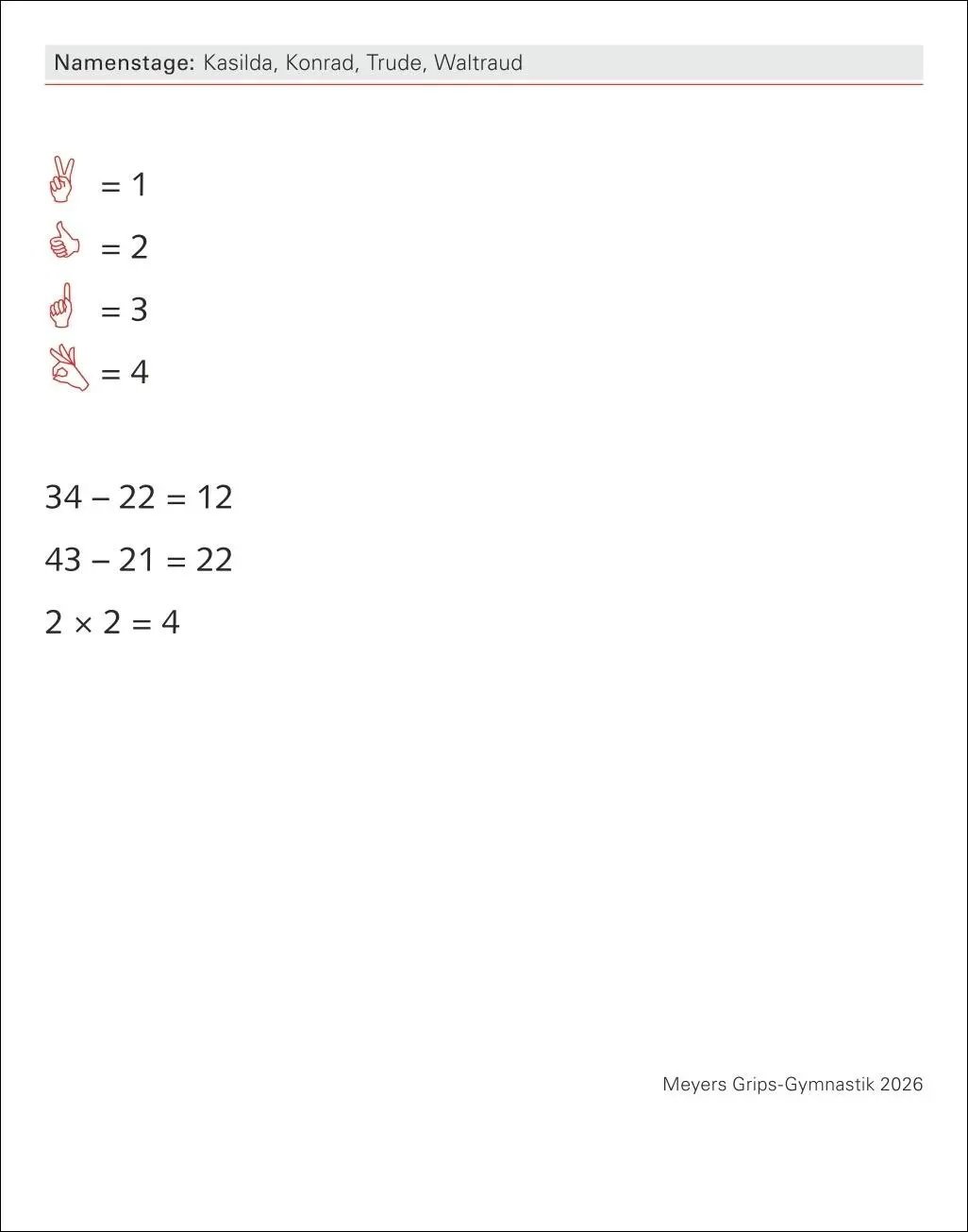 Bild: 9783840036033 | Meyers Grips-Gymnastik Tagesabreißkalender 2026 - Das tägliche...