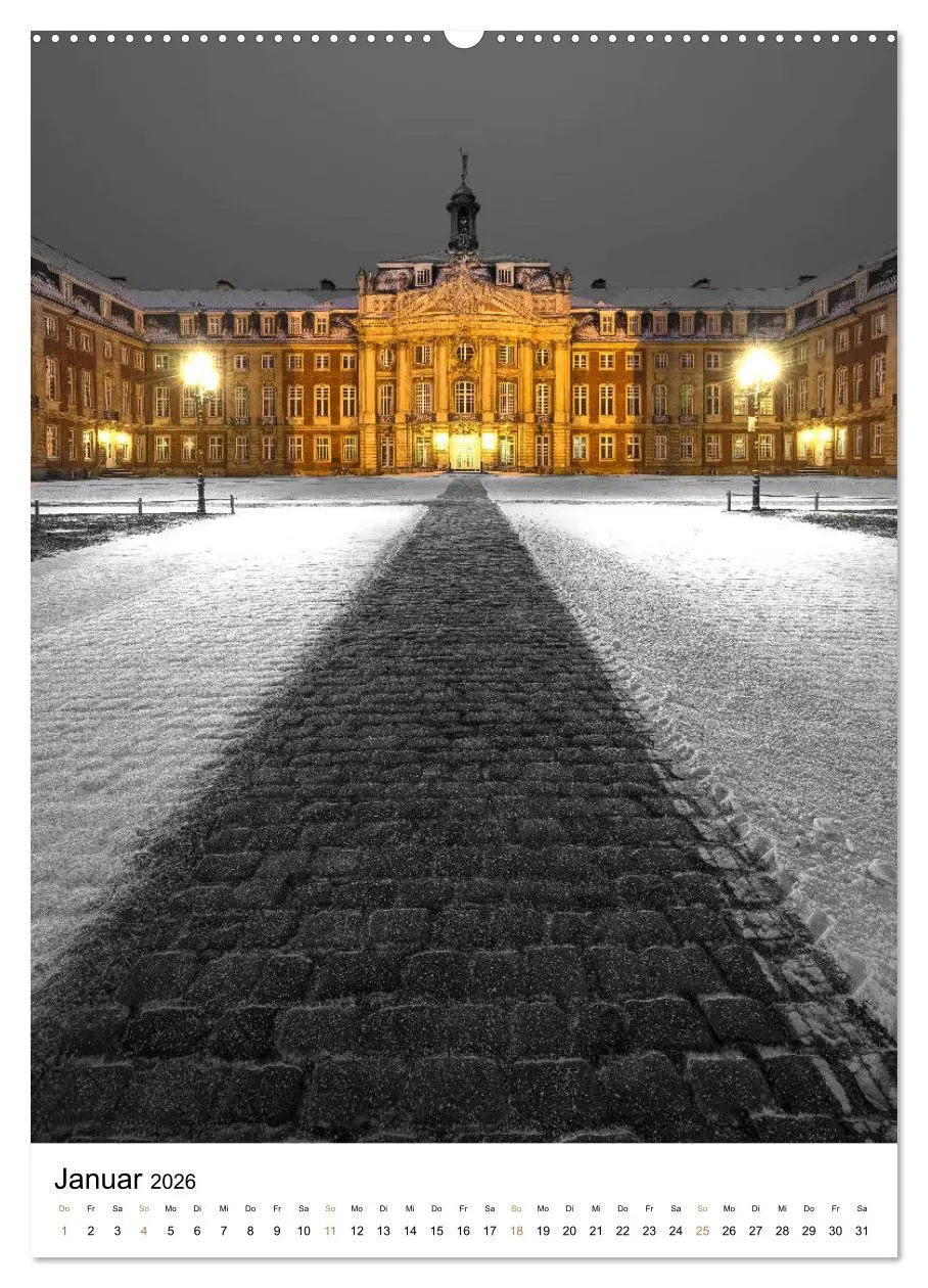 Bild: 9783516396133 | Münster - erstrahlt bei Nacht (Wandkalender 2026 DIN A2 hoch),...