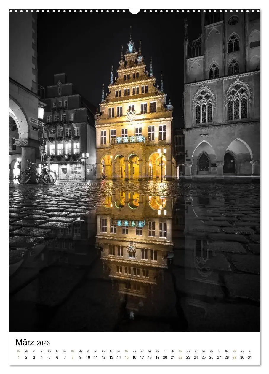 Bild: 9783516396133 | Münster - erstrahlt bei Nacht (Wandkalender 2026 DIN A2 hoch),...