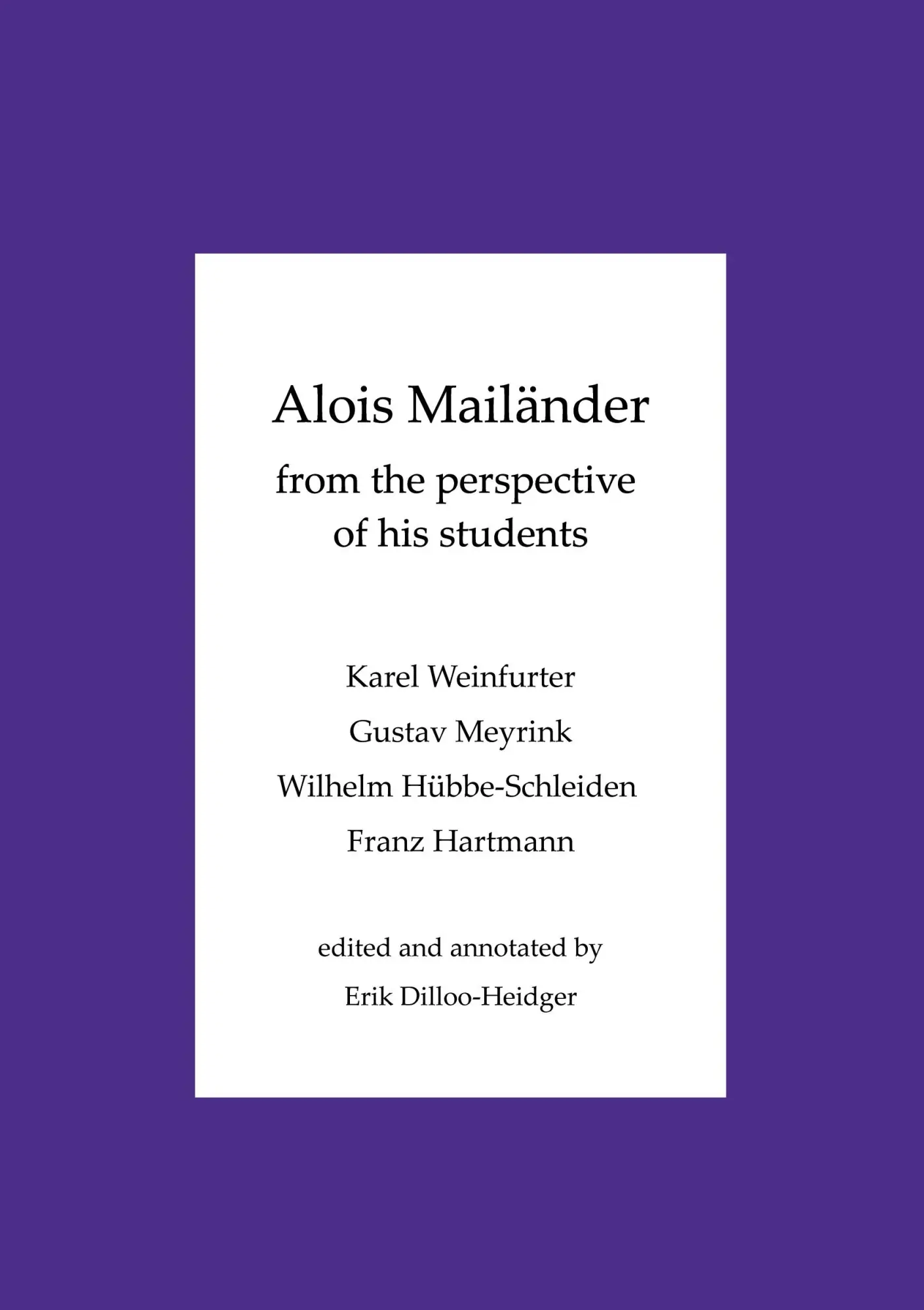 Cover: 9783695116133 | Alois Mailänder - From the perspective of his students | Taschenbuch