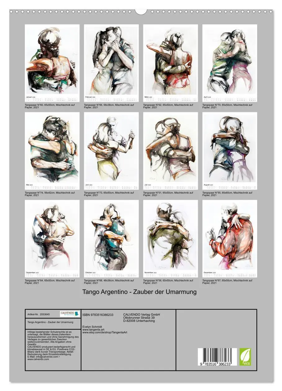 Bild: 9783516386233 | Tango Argentino - Zauber der Umarmung (Wandkalender 2026 DIN A2...