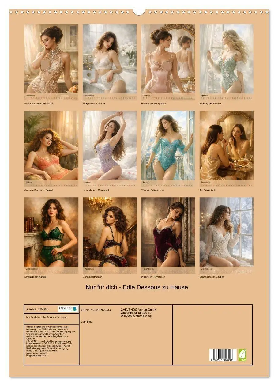 Bild: 9783516766233 | Nur für dich - Edle Dessous zu Hause (Wandkalender 2027 DIN A2...