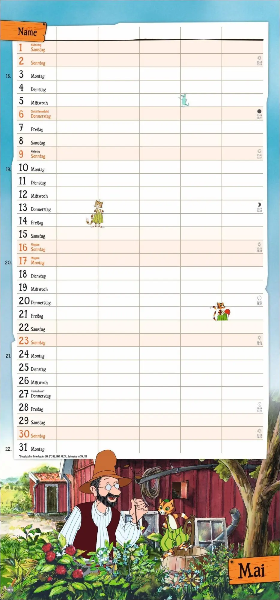 Bild: 9783756416233 | Pettersson und Findus Familienplaner 2027 | Sven Nordqvist | Kalender
