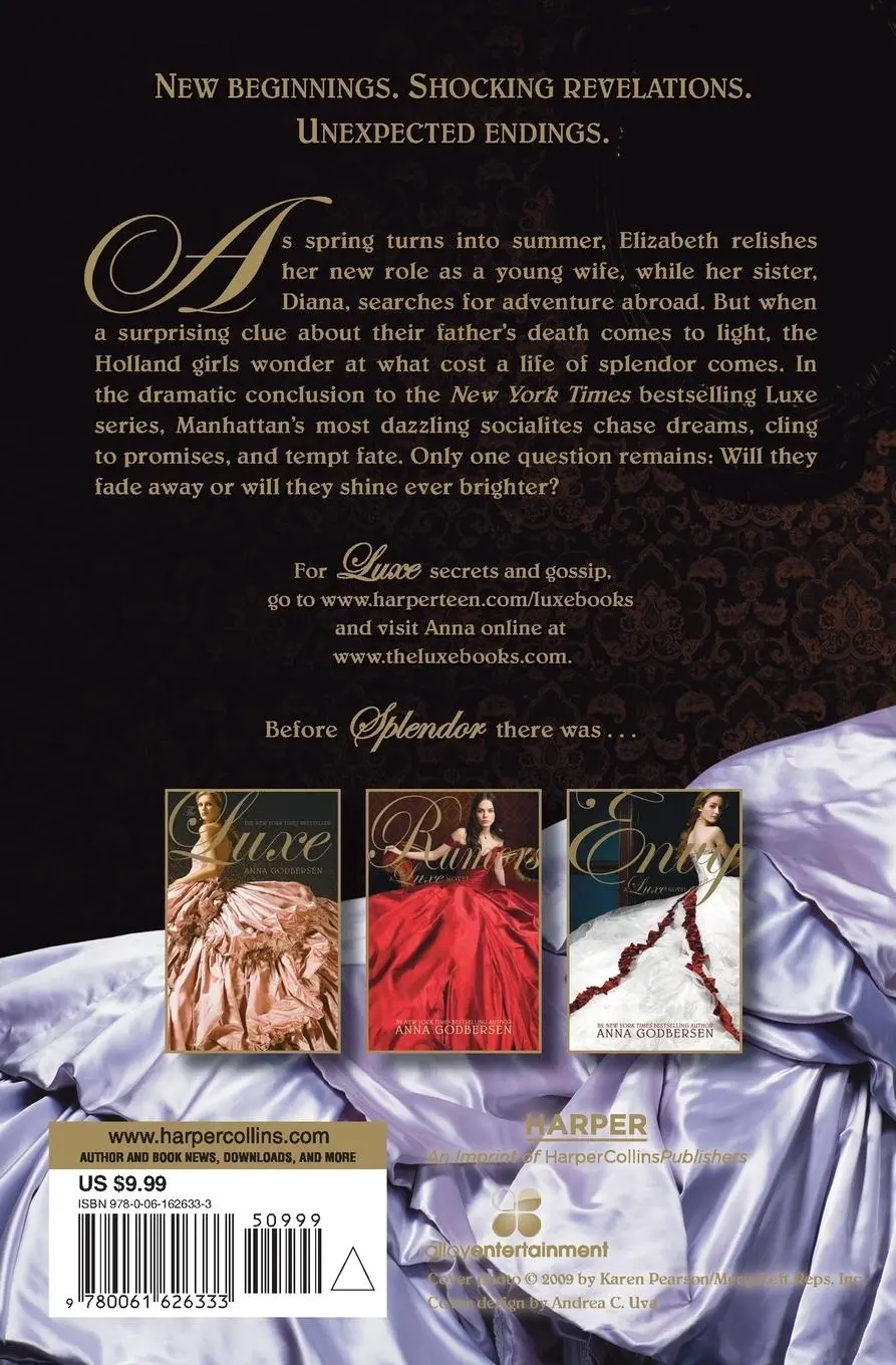 Rückseite: 9780061626333 | Splendor | Anna Godbersen | Taschenbuch | Englisch | 2013