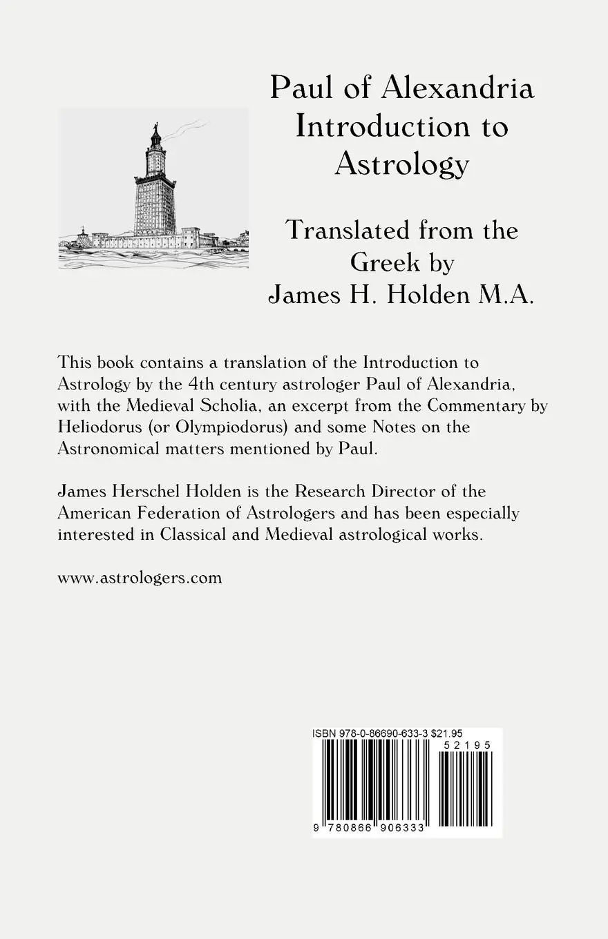 Rückseite: 9780866906333 | Paul of Alexandria | Introduction to Astrology | Taschenbuch | 2012