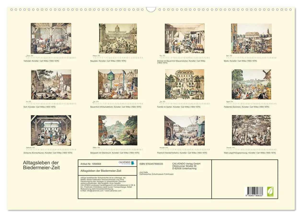 Bild: 9783457806333 | Alltagsleben der Biedermeier-Zeit (Wandkalender 2026 DIN A2 quer),...