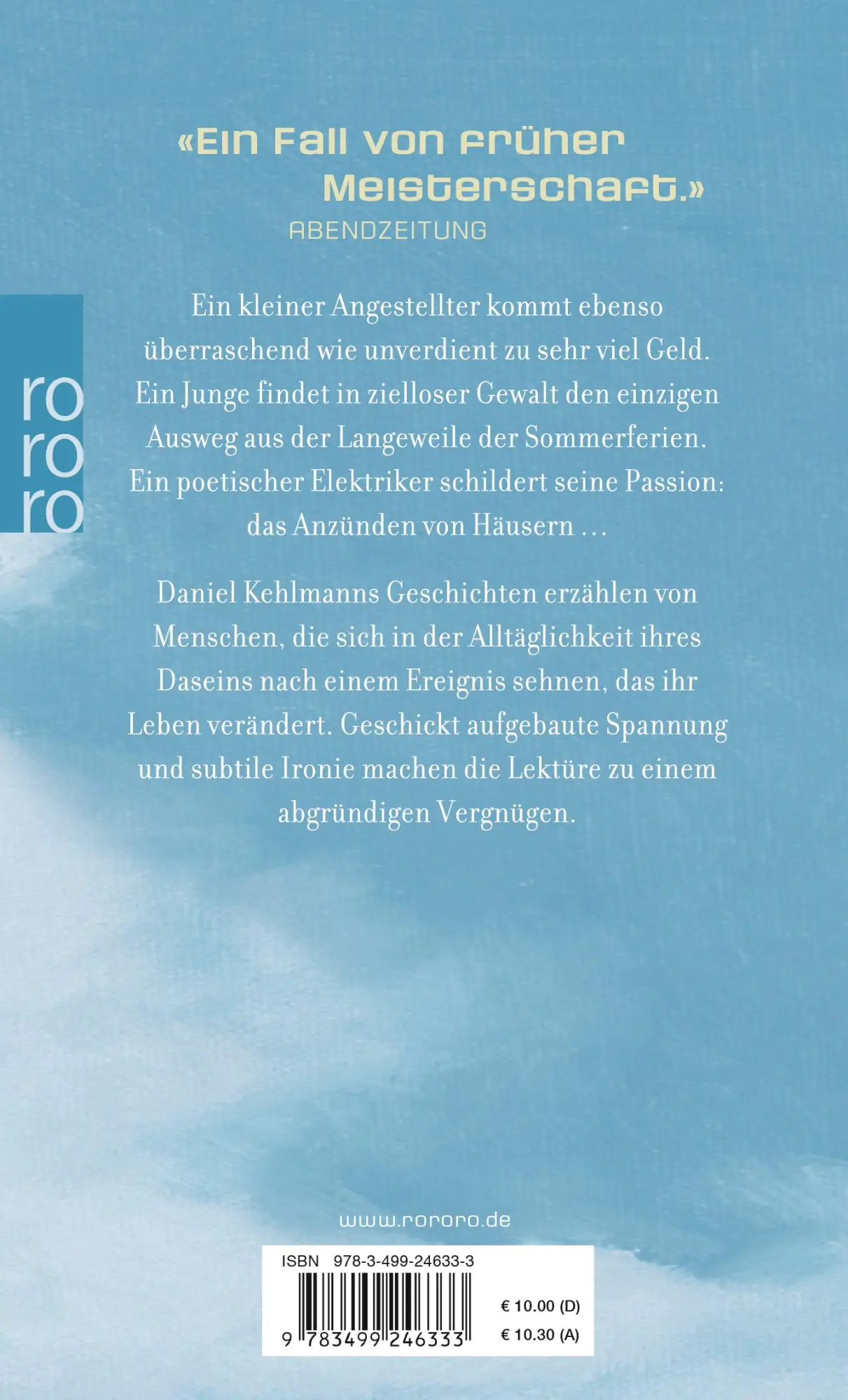 Rückseite: 9783499246333 | Unter der Sonne | Daniel Kehlmann | Taschenbuch | 123 S. | Deutsch
