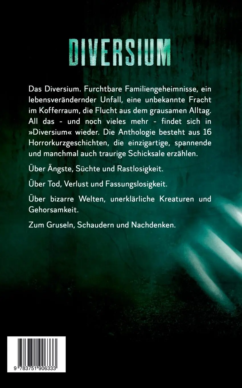 Rückseite: 9783751906333 | Diversium | 16 Horrorgeschichten | Oliver Erhorn | Taschenbuch | 2020