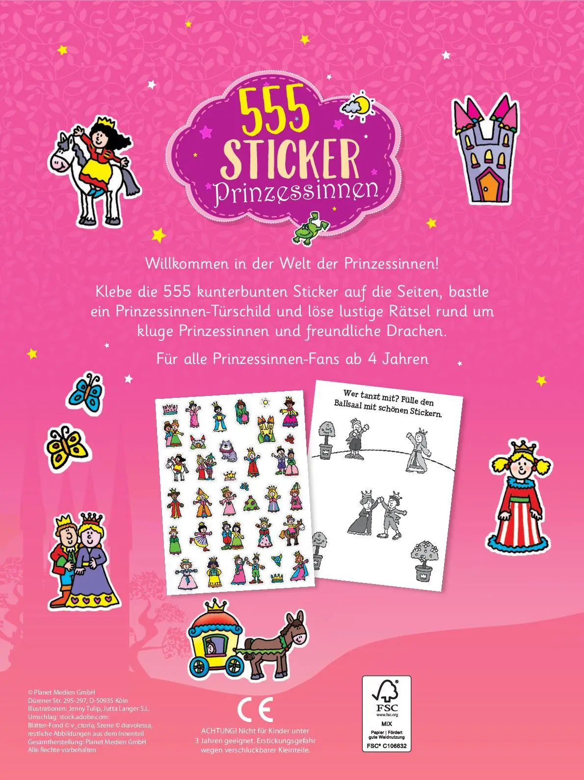 Rückseite: 9783849946333 | 555 Sticker Prinzessinnen | Taschenbuch | 32 S. | Deutsch | 2024