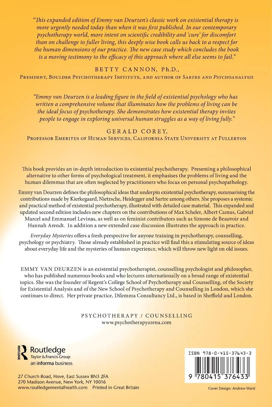 Rückseite: 9780415376433 | Everyday Mysteries | A Handbook of Existential Psychotherapy | Deurzen