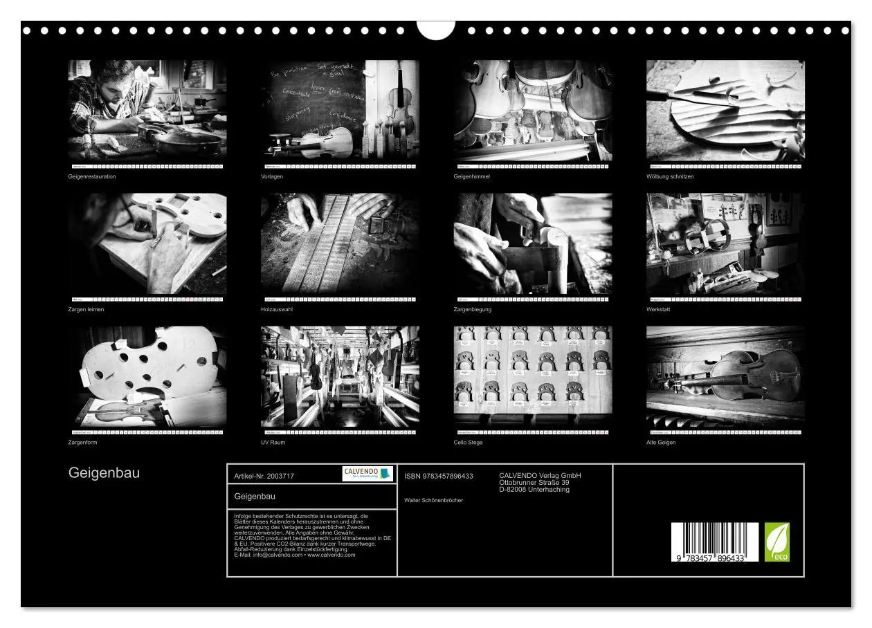 Bild: 9783457896433 | Geigenbau (Wandkalender 2026 DIN A3 quer), CALVENDO Monatskalender