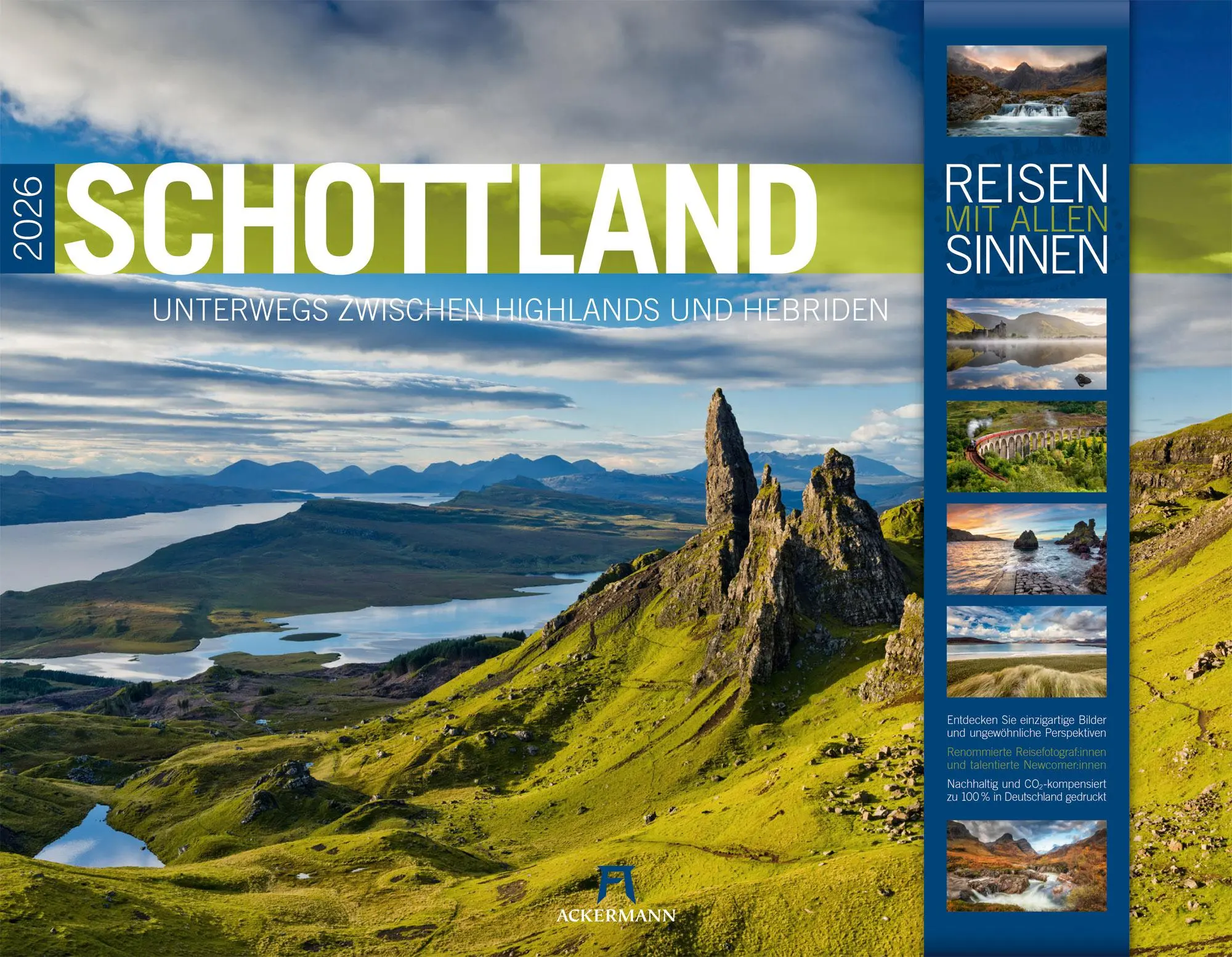 Cover: 9783838426433 | Schottland Kalender 2026 Unterwegs zwischen Highlands und Hebriden