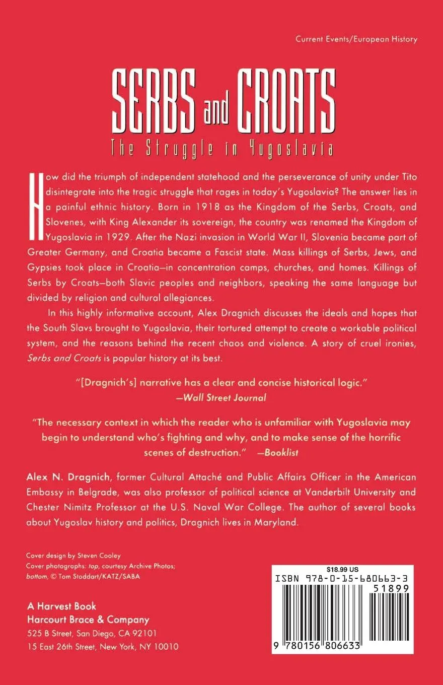 Rückseite: 9780156806633 | Serbs and Croats | Struggle N Yugoslovia | Alex N. Dragnich | Buch