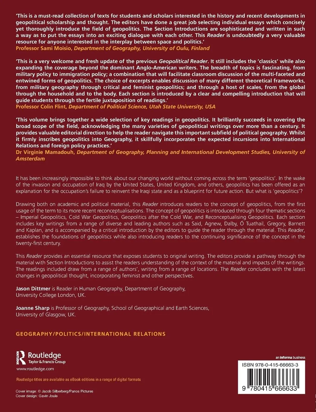Rückseite: 9780415666633 | Geopolitics | An Introductory Reader | Jason Dittmer (u. a.) | Buch