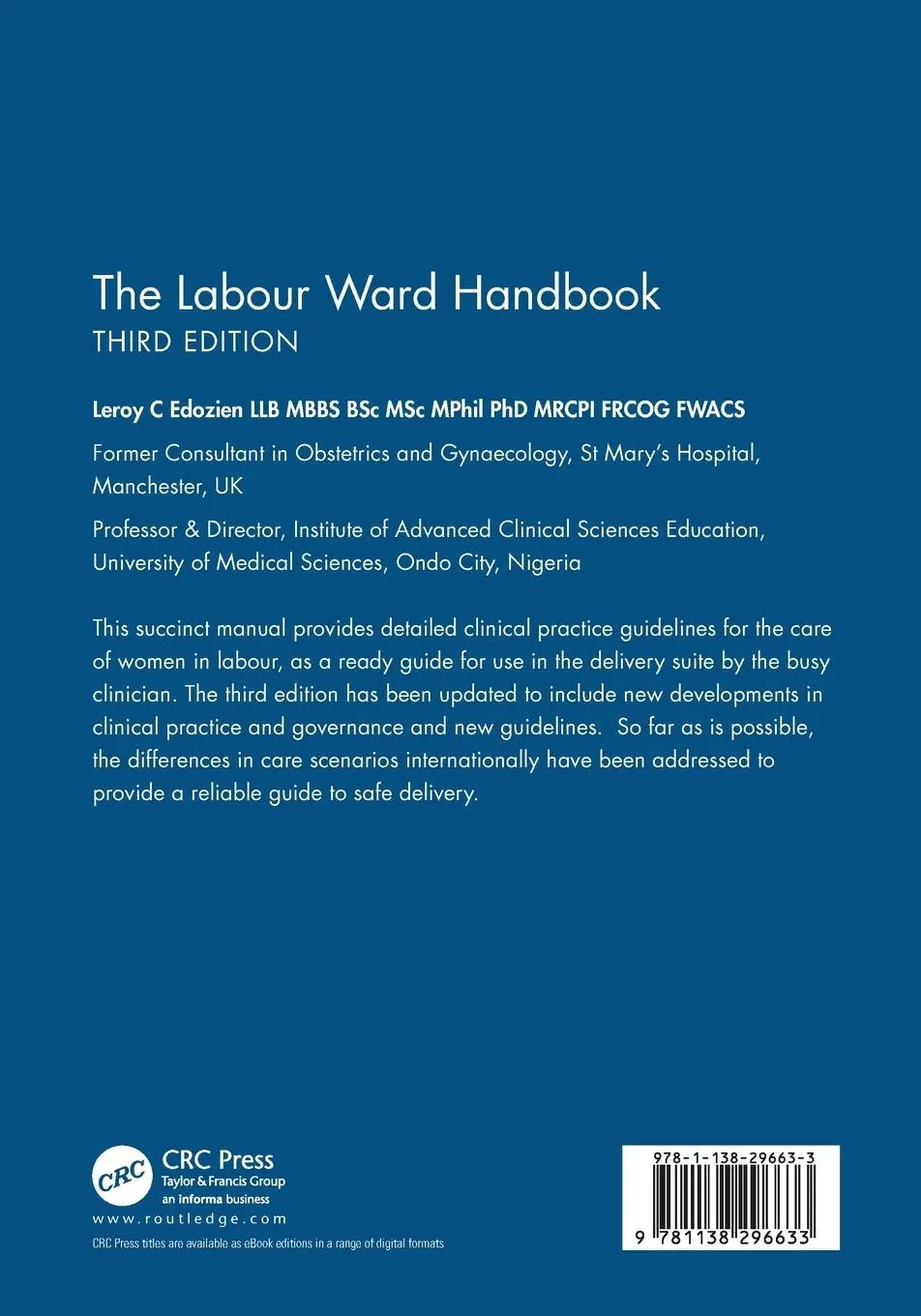 Rückseite: 9781138296633 | The Labour Ward Handbook | Leroy Edozien | Taschenbuch | Englisch