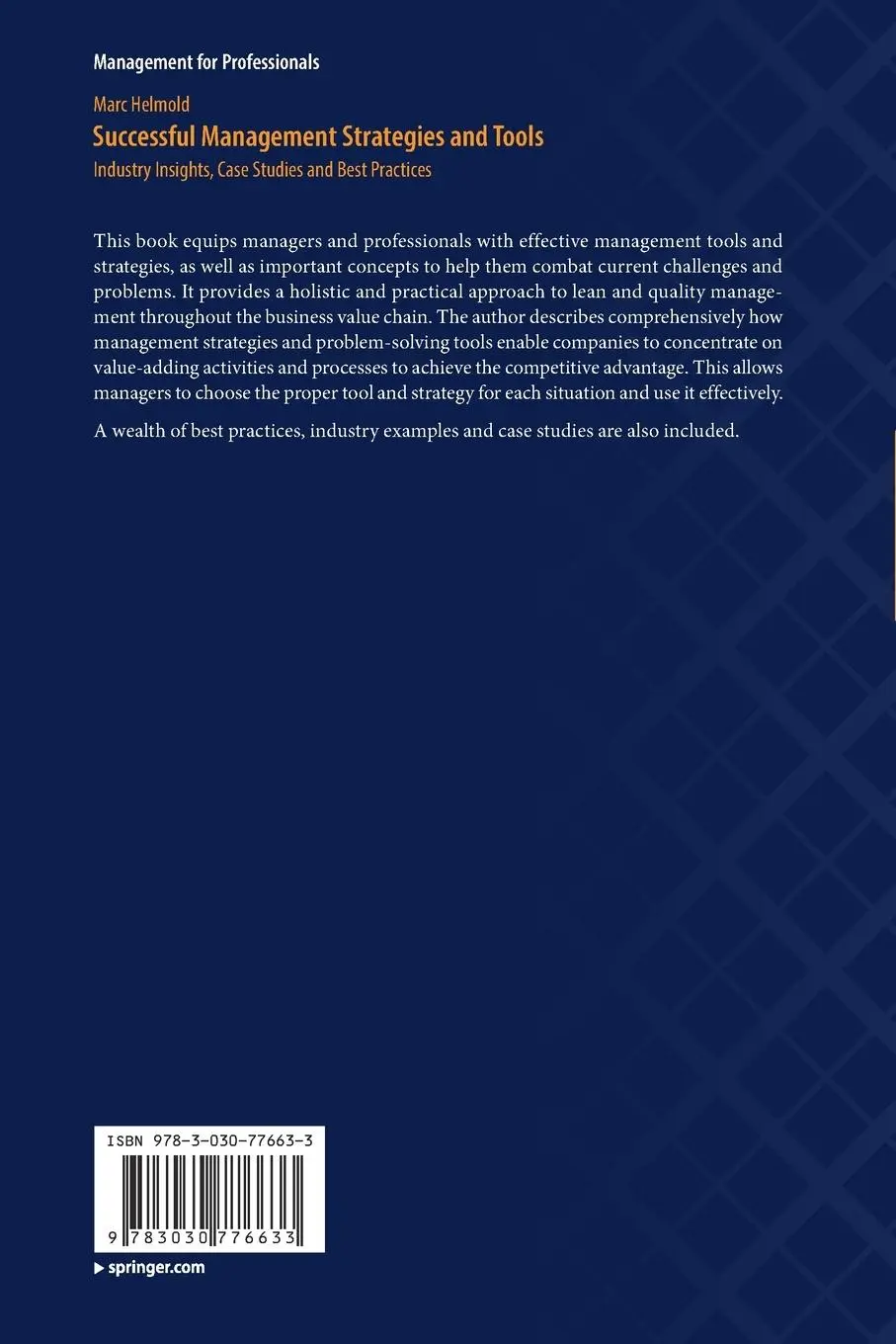 Rückseite: 9783030776633 | Successful Management Strategies and Tools | Marc Helmold | Buch