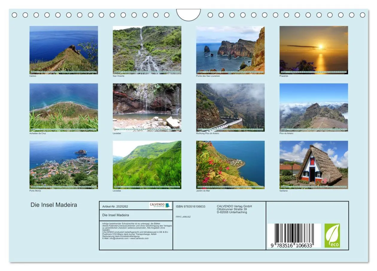 Bild: 9783516106633 | Die Insel Madeira (Wandkalender 2026 DIN A4 quer), CALVENDO...