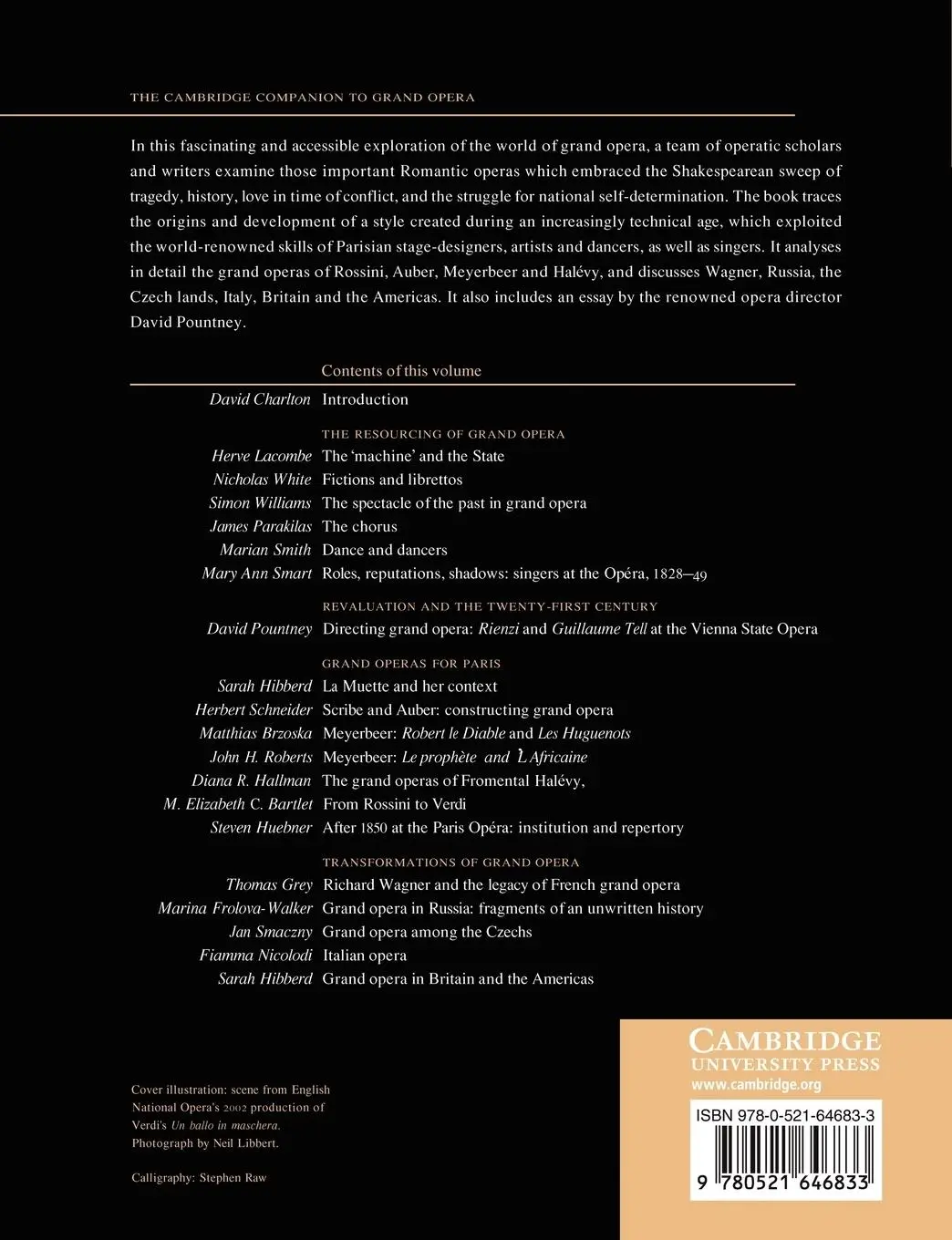 Rückseite: 9780521646833 | The Cambridge Companion to Grand Opera | Jonathan Cross (u. a.) | Buch
