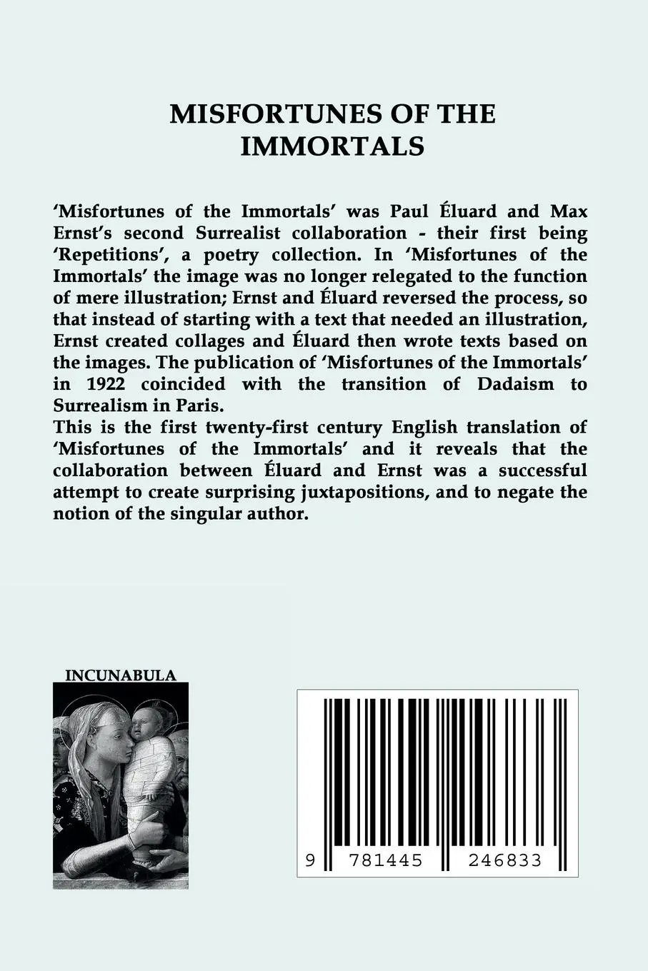 Rückseite: 9781445246833 | Misfortunes of the Immortals | Paul Eluard | Taschenbuch | Englisch