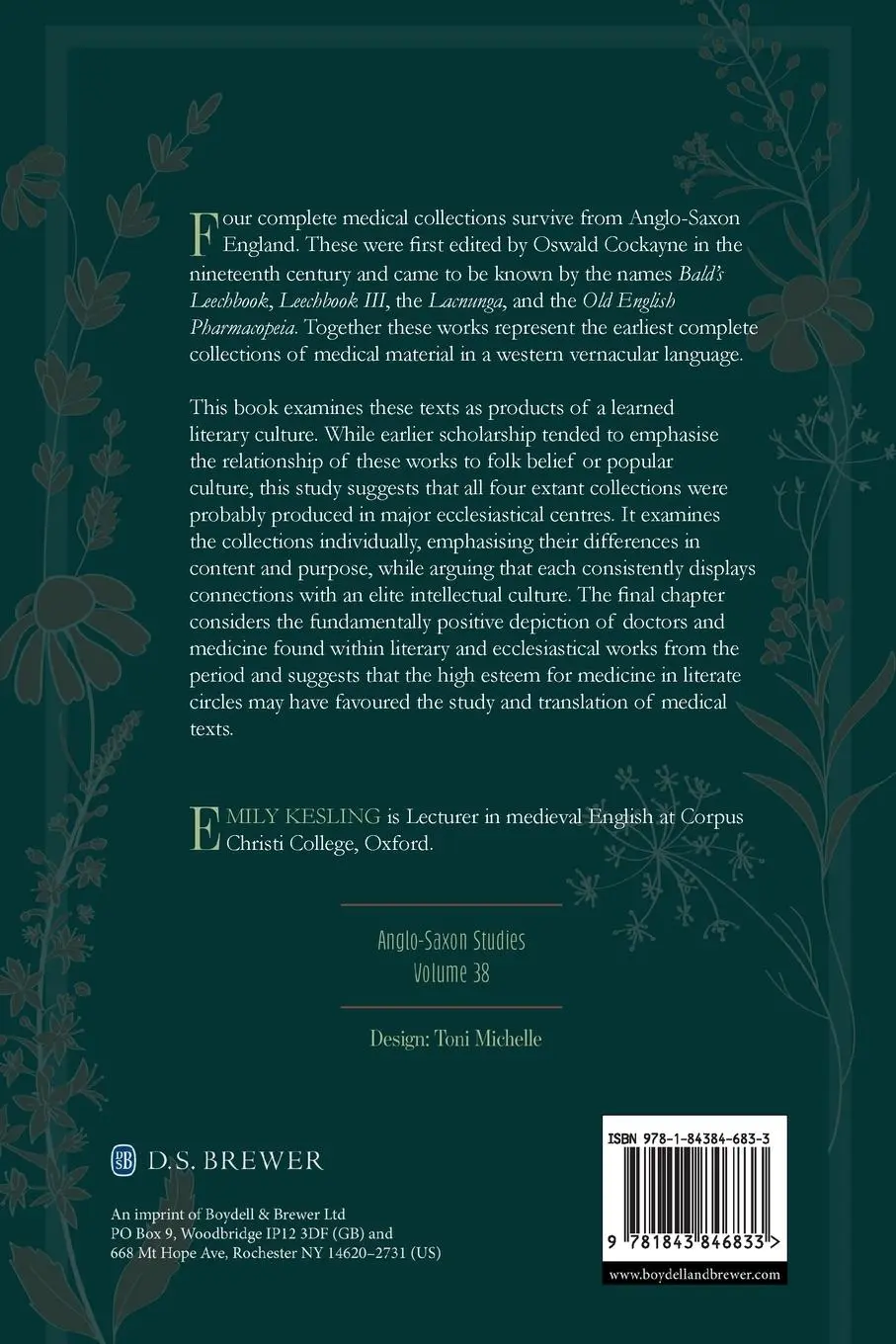 Rückseite: 9781843846833 | Medical Texts in Anglo-Saxon Literary Culture | Emily Kesling | Buch
