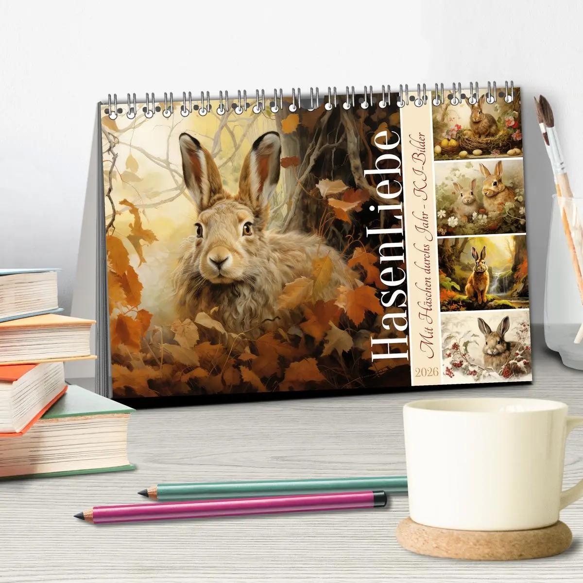 Bild: 9783457476833 | Hasenliebe (Tischkalender 2026 DIN A5 quer), CALVENDO Monatskalender