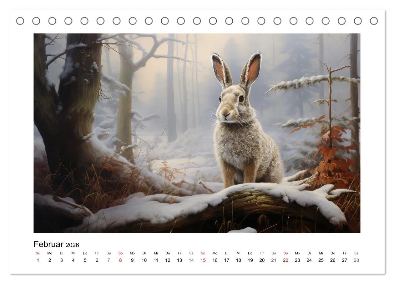 Bild: 9783457476833 | Hasenliebe (Tischkalender 2026 DIN A5 quer), CALVENDO Monatskalender