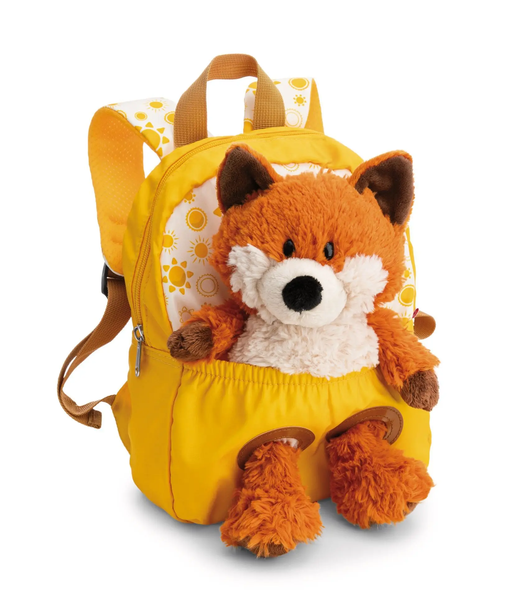 Cover: 4012390626933 | Nici 62693 Rucksack mit Plüschtier 21x26cm Fuchs 25cm gelb | 62693