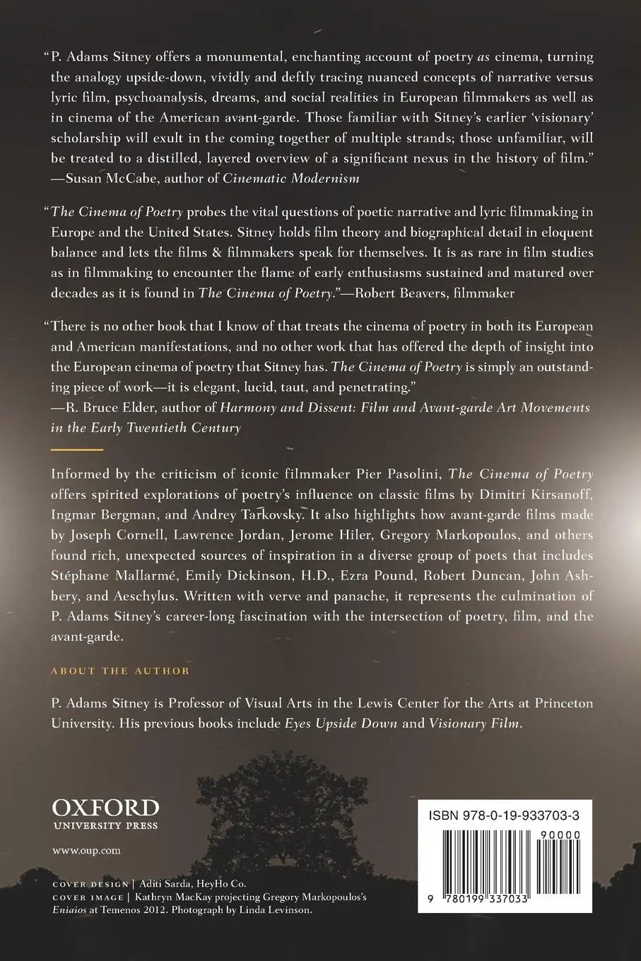 Rückseite: 9780199337033 | Cinema of Poetry | P Adams Sitney | Taschenbuch | Englisch | 2014