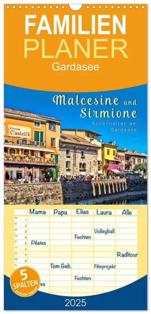 Cover: 9783457117033 | Familienplaner 2025 - Malcesine und Sirmione, Schönheiten am...