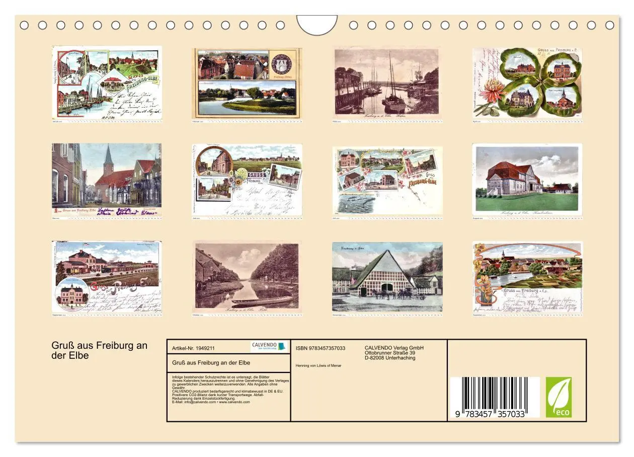 Bild: 9783457357033 | Gruß aus Freiburg an der Elbe (Wandkalender 2026 DIN A4 quer),...