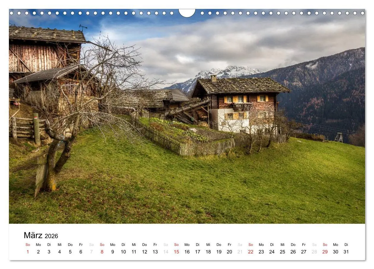 Bild: 9783516067033 | Bergbauernhöfe im Ultental (Wandkalender 2026 DIN A3 quer),...