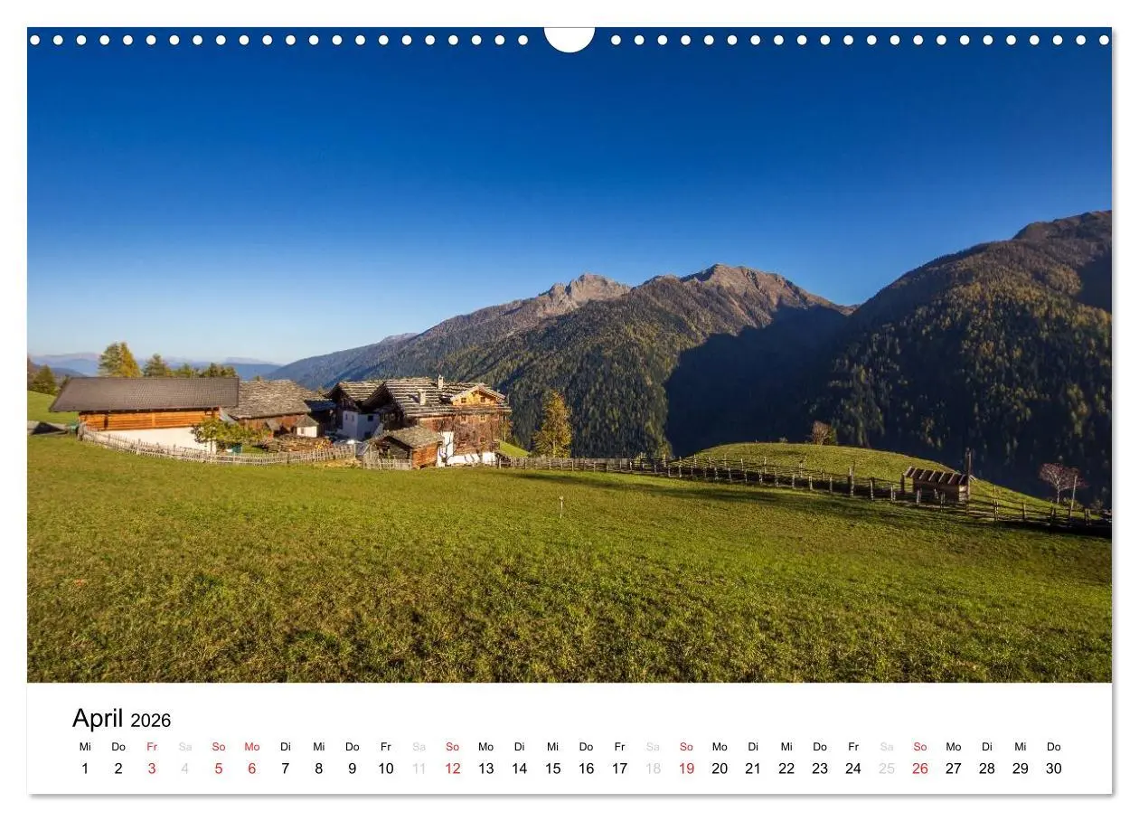 Bild: 9783516067033 | Bergbauernhöfe im Ultental (Wandkalender 2026 DIN A3 quer),...