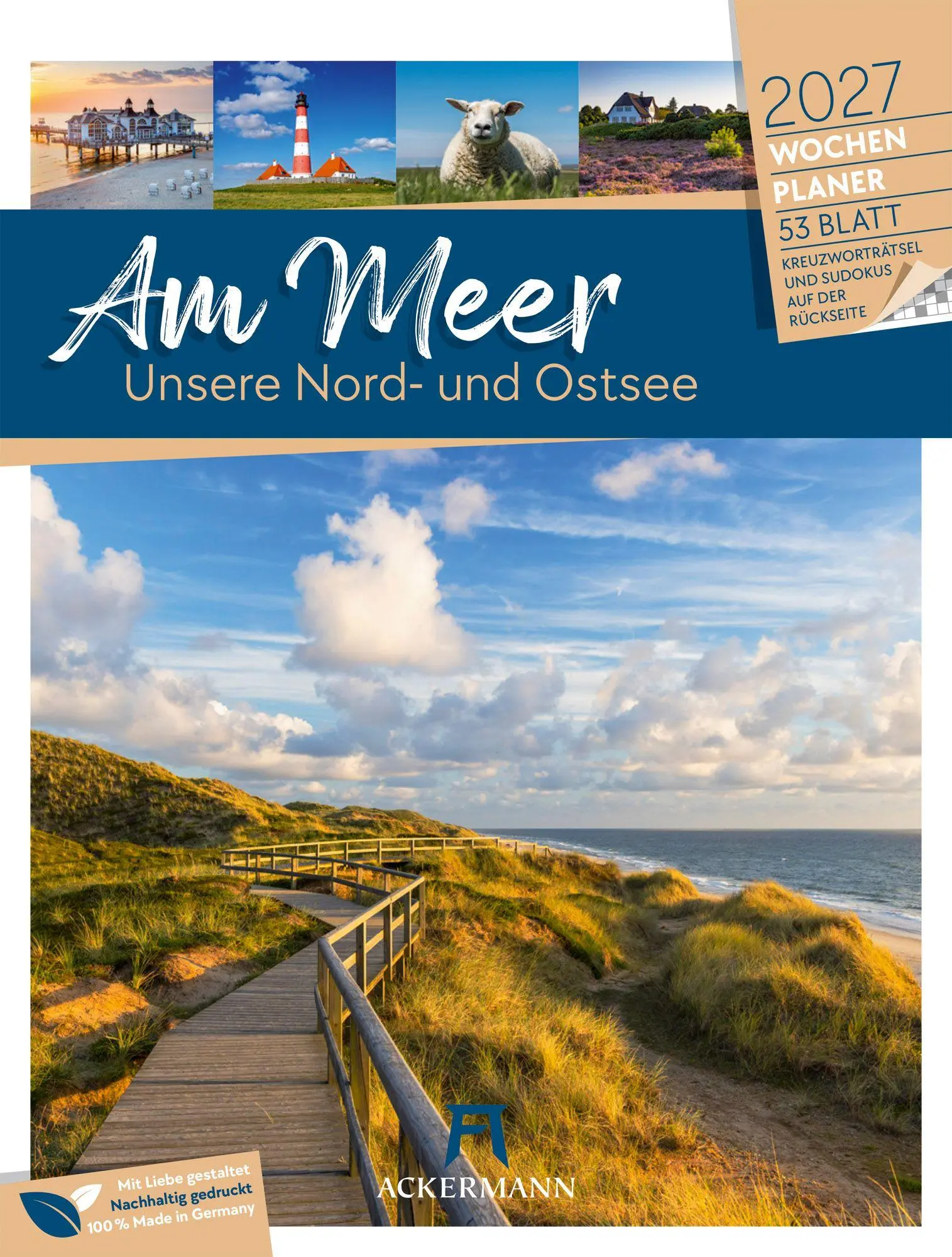 Cover: 9783838437033 | Am Meer Wochenplaner Kalender 2027 | Ackermann Kunstverlag GmbH | 2027