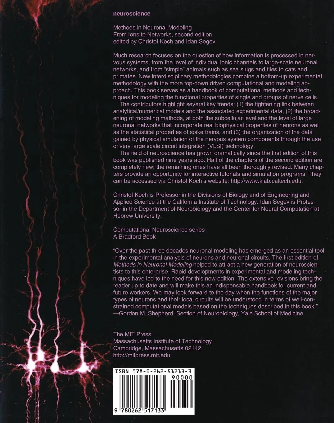 Rückseite: 9780262517133 | Methods in Neuronal Modeling, second edition | From Ions to Networks