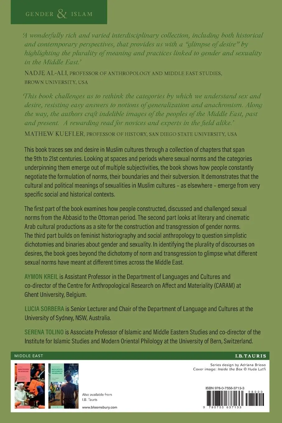Rückseite: 9780755637133 | Sex and Desire in Muslim Cultures | Aymon Kreil (u. a.) | Taschenbuch