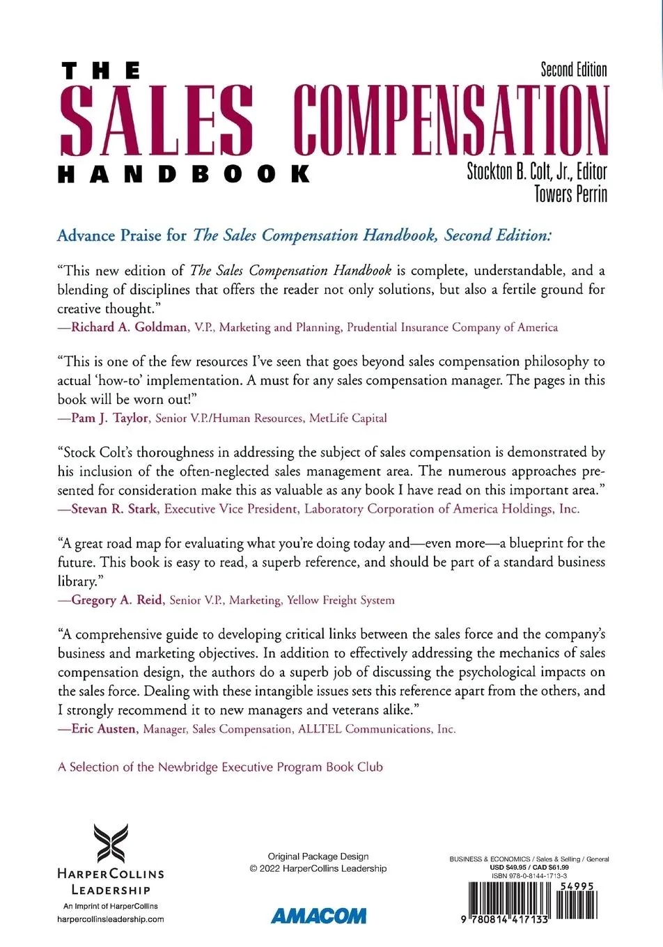 Rückseite: 9780814417133 | The Sales Compensation Handbook | Stockton B. Colt | Taschenbuch