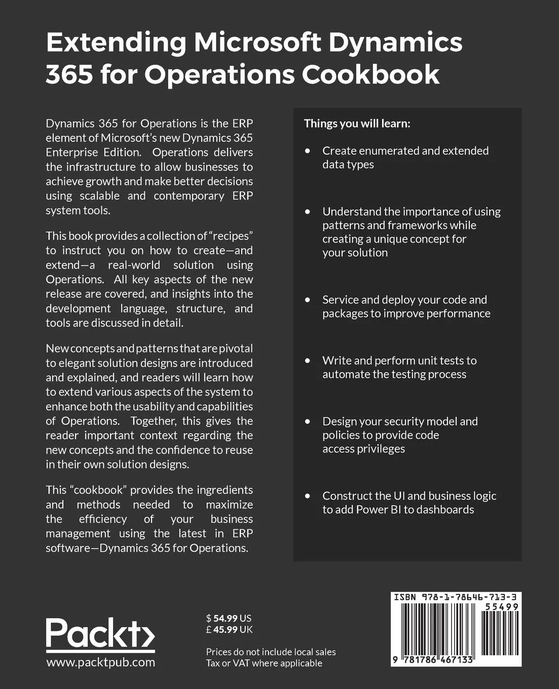 Rückseite: 9781786467133 | Extending Microsoft Dynamics 365 for Operations Cookbook | Buxton